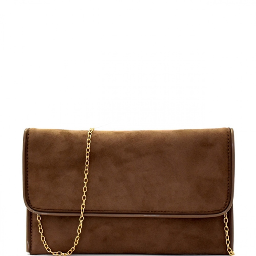 TAUPE SUEDE CLUTCH